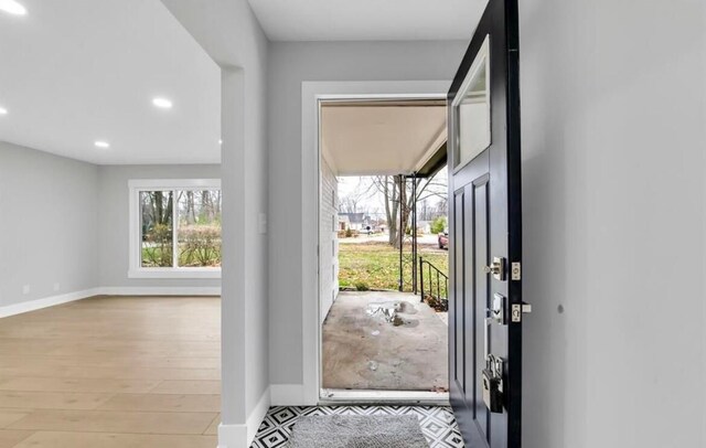 entrance foyer featuring light hardwood / wood-style floors