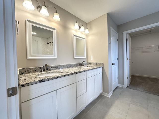 bathroom featuring vanity and tile patterned floors