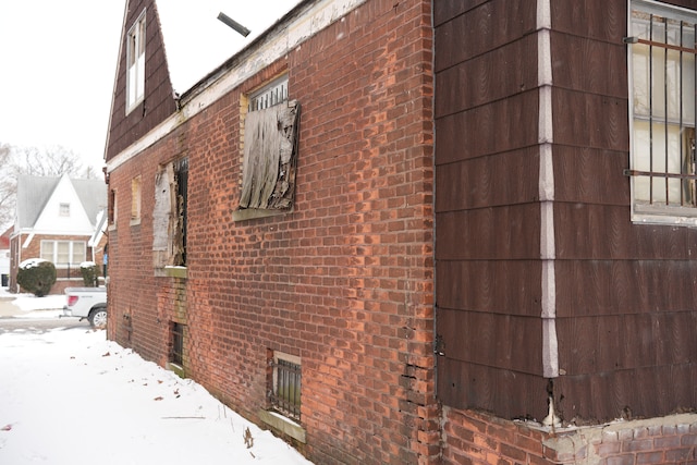 view of snowy exterior