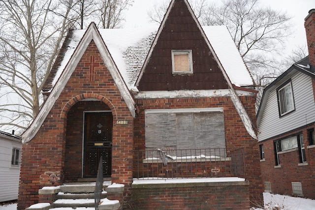 view of tudor-style house