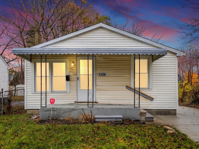 bungalow-style home with covered porch