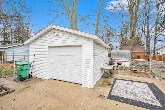 view of garage