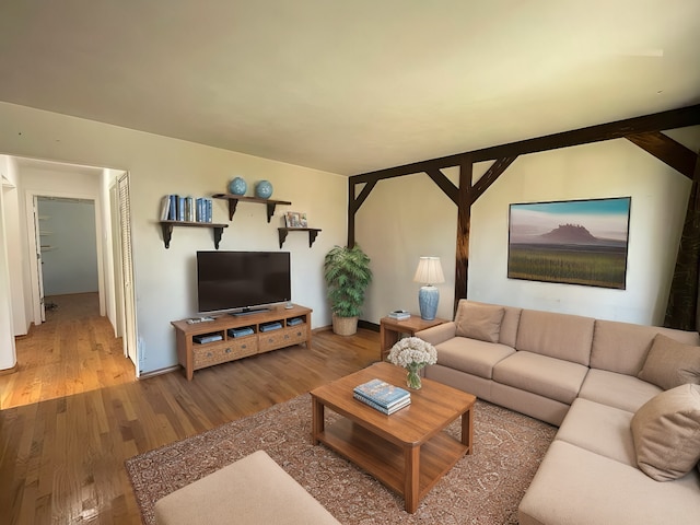 living room with wood-type flooring