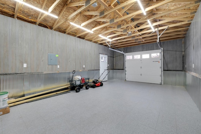 garage featuring electric panel