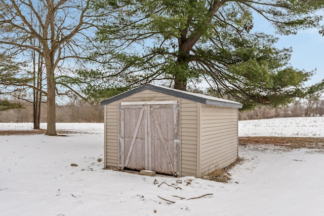 view of snow covered structure