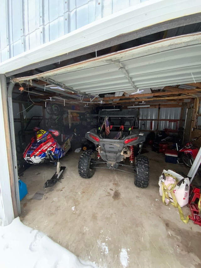 view of garage