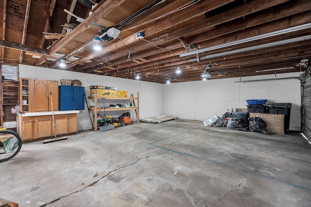 garage featuring a garage door opener