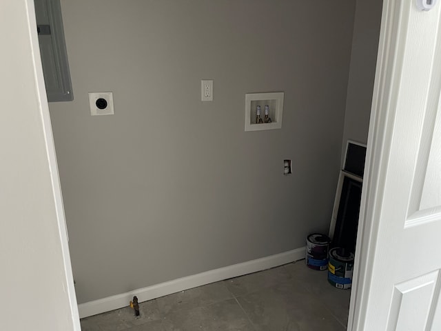 laundry area featuring washer hookup and hookup for an electric dryer