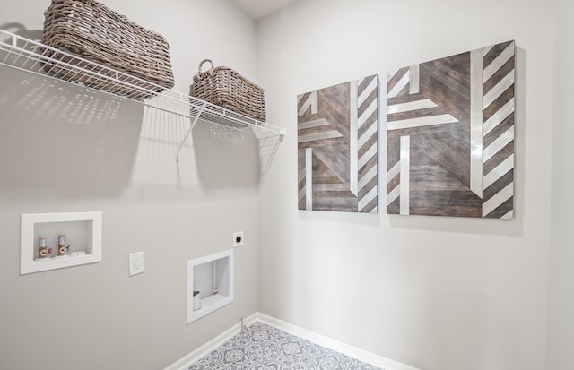 laundry area with hookup for a washing machine and electric dryer hookup