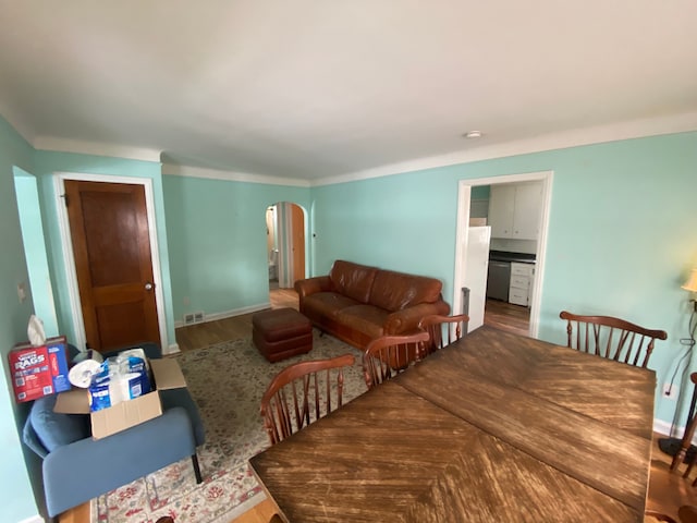 living room featuring hardwood / wood-style flooring