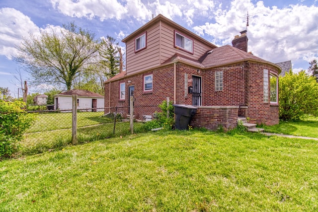 exterior space with a yard