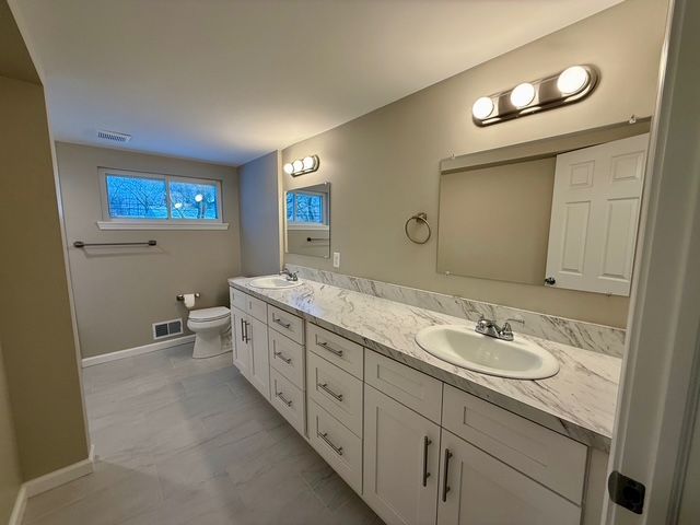 bathroom with vanity and toilet