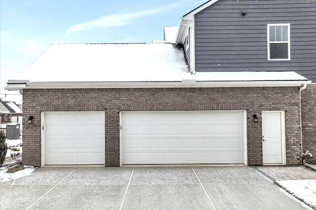 garage featuring central AC unit