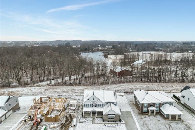 view of snowy aerial view