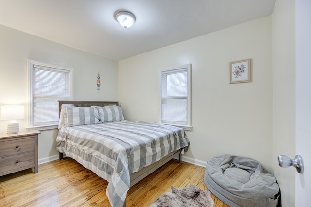 bedroom featuring light hardwood / wood-style floors