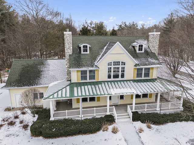 view of front of home featuring covered porch