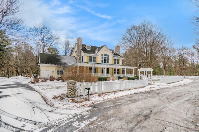 view of front of property with a porch