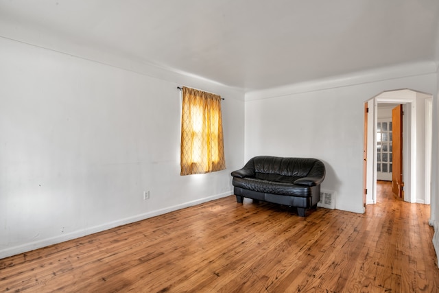 living area featuring wood-type flooring