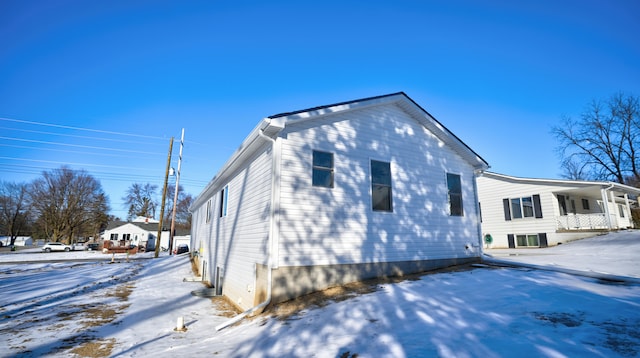 view of snowy exterior