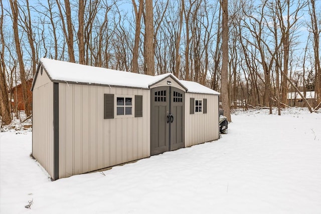 view of snow covered structure