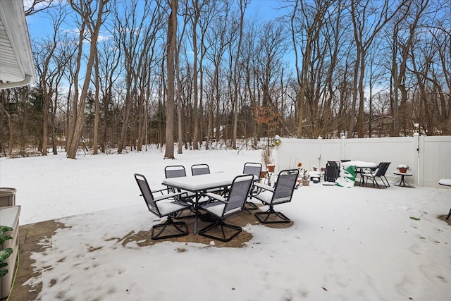 view of yard covered in snow