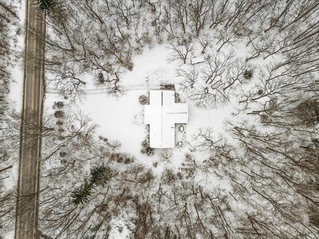 view of snowy aerial view