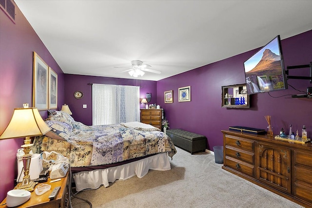 5400 Grange Hall Rd, Holly, MI 48442 - bedroom with baseboards, a ceiling fan, visible vents, and carpet floors