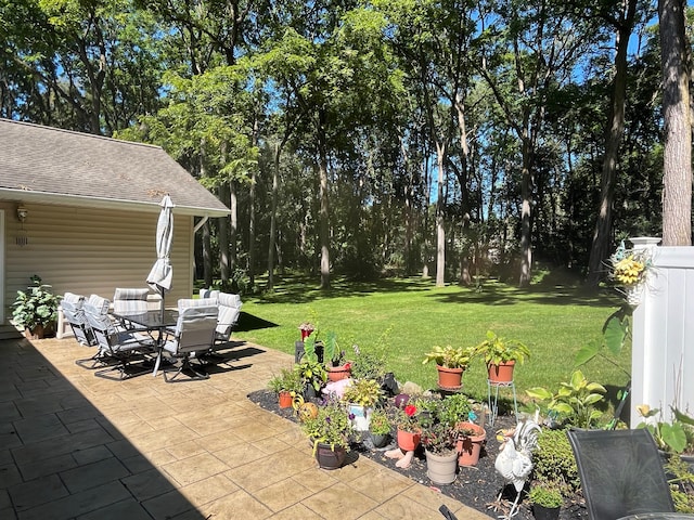 view of yard with a patio