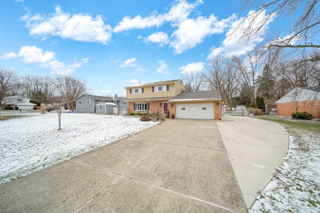 front of property with a garage