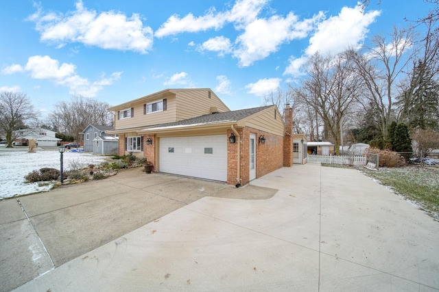 view of property exterior featuring a garage