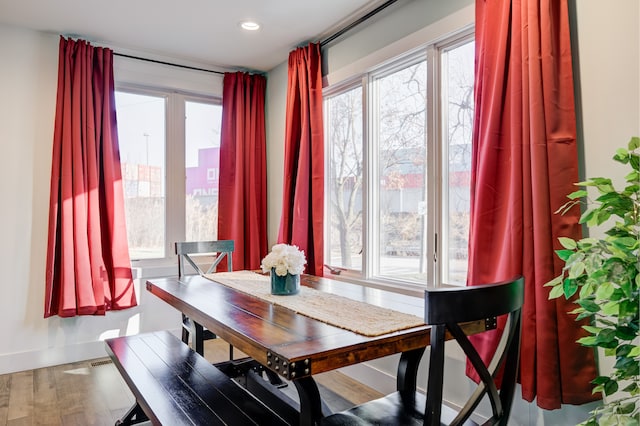 dining room featuring wood-type flooring