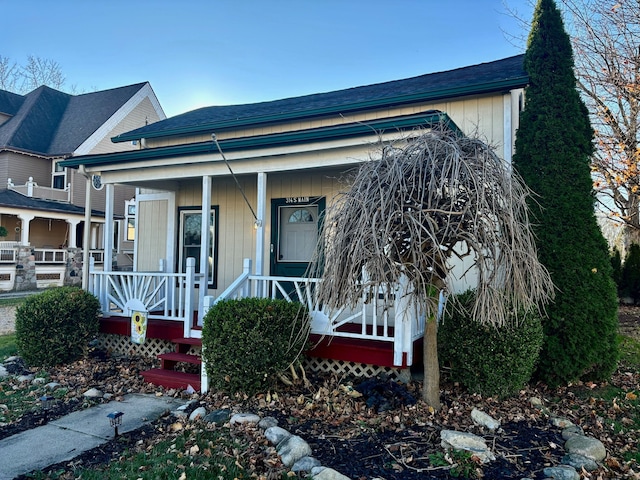 view of front of home featuring covered porch