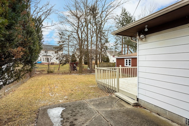 view of yard featuring a deck