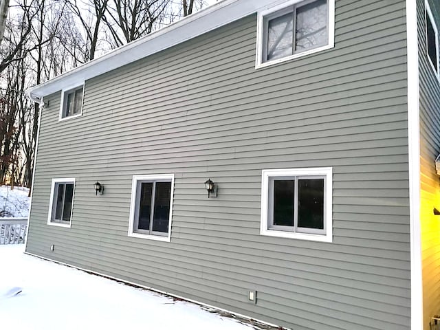 view of snow covered exterior