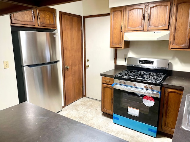 kitchen with appliances with stainless steel finishes