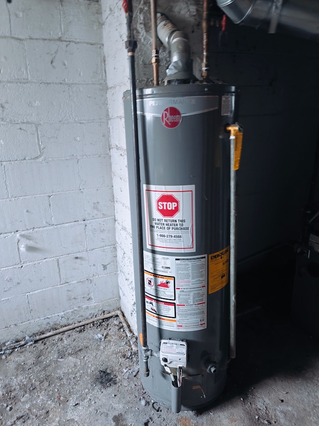 utilities featuring gas water heater