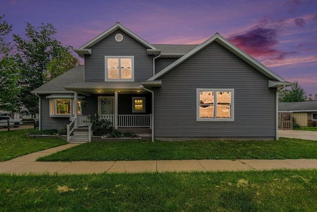 500 Myrtle Ave, Sturgis, MI 49091 - view of front of property featuring covered porch, a front yard, and roof with shingles