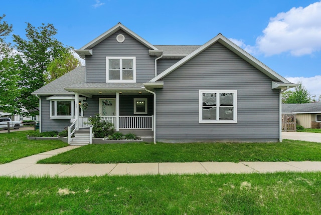 500 Myrtle Ave, Sturgis, MI 49091 - view of front facade featuring covered porch, a front lawn, and roof with shingles