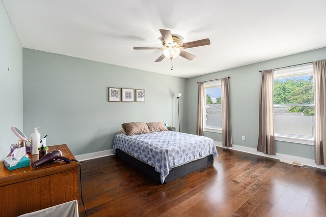 500 Myrtle Ave, Sturgis, MI 49091 - bedroom with wood finished floors, baseboards, and ceiling fan