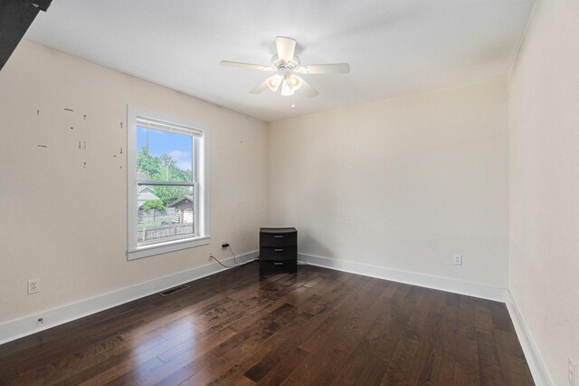500 Myrtle Ave, Sturgis, MI 49091 - unfurnished room with wood-type flooring, ceiling fan, and baseboards