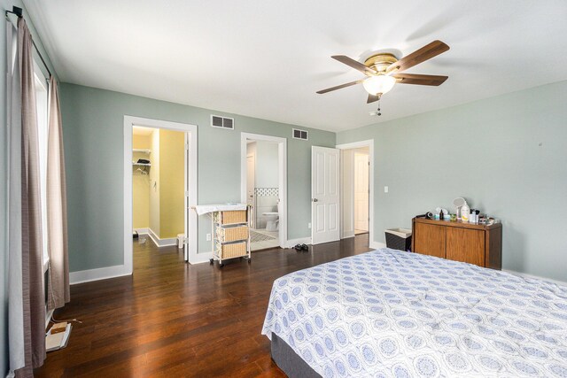 500 Myrtle Ave, Sturgis, MI 49091 - bedroom featuring wood finished floors, baseboards, a walk in closet, and a ceiling fan
