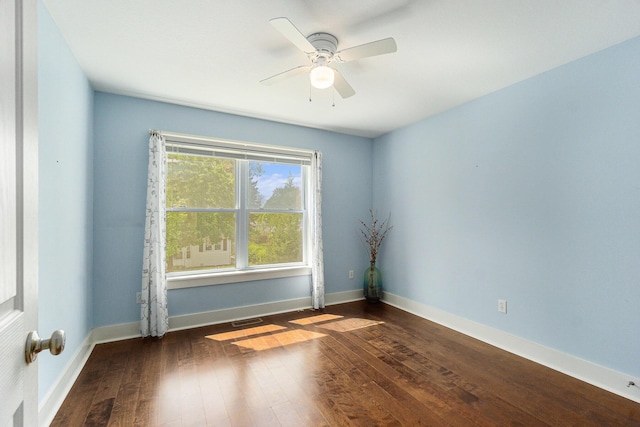 500 Myrtle Ave, Sturgis, MI 49091 - spare room with wood finished floors, ceiling fan, and baseboards