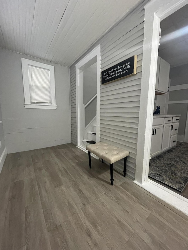 interior space with light hardwood / wood-style floors