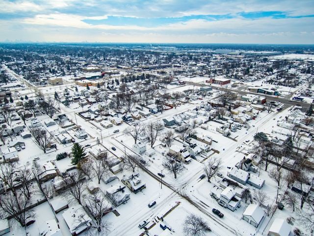 view of snowy aerial view