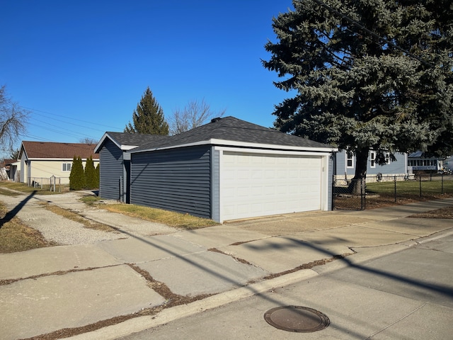 view of garage