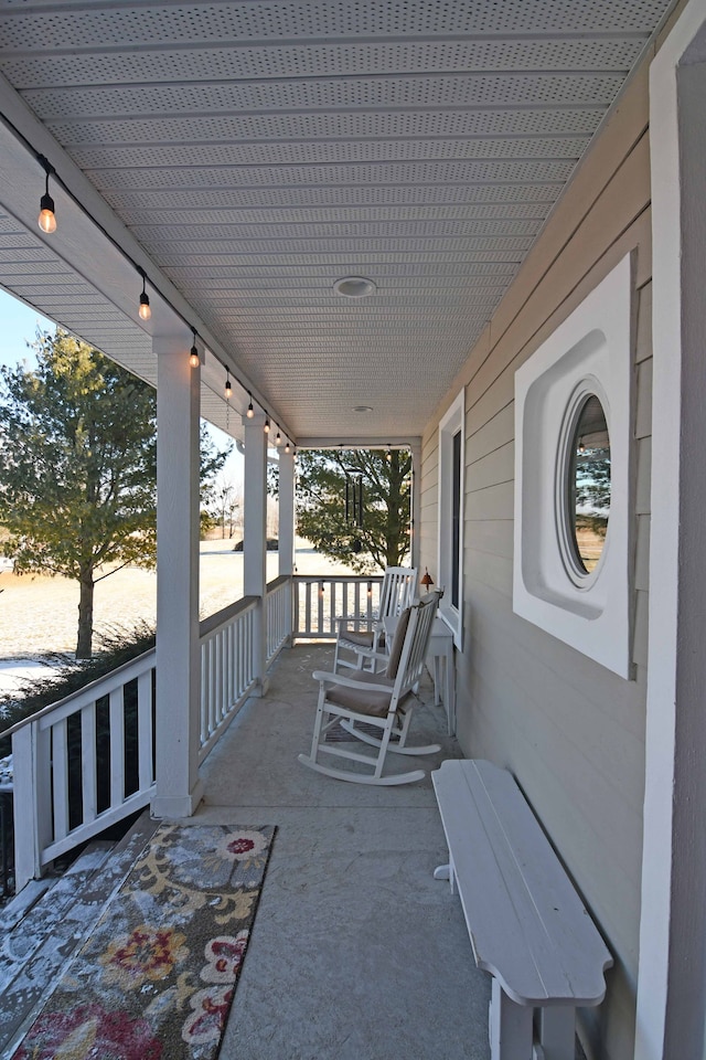 view of patio with a porch