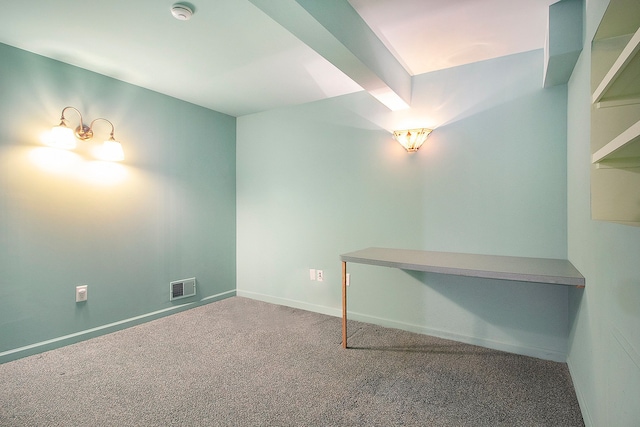 unfurnished office with carpet flooring