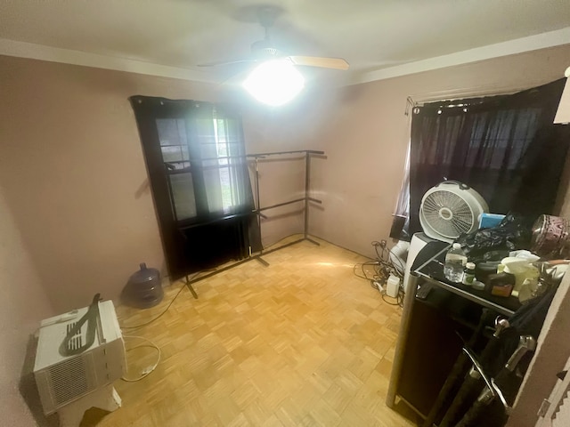 bedroom featuring ceiling fan