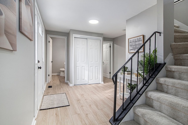 entrance foyer featuring light hardwood / wood-style flooring