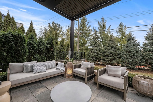 view of patio / terrace featuring an outdoor living space